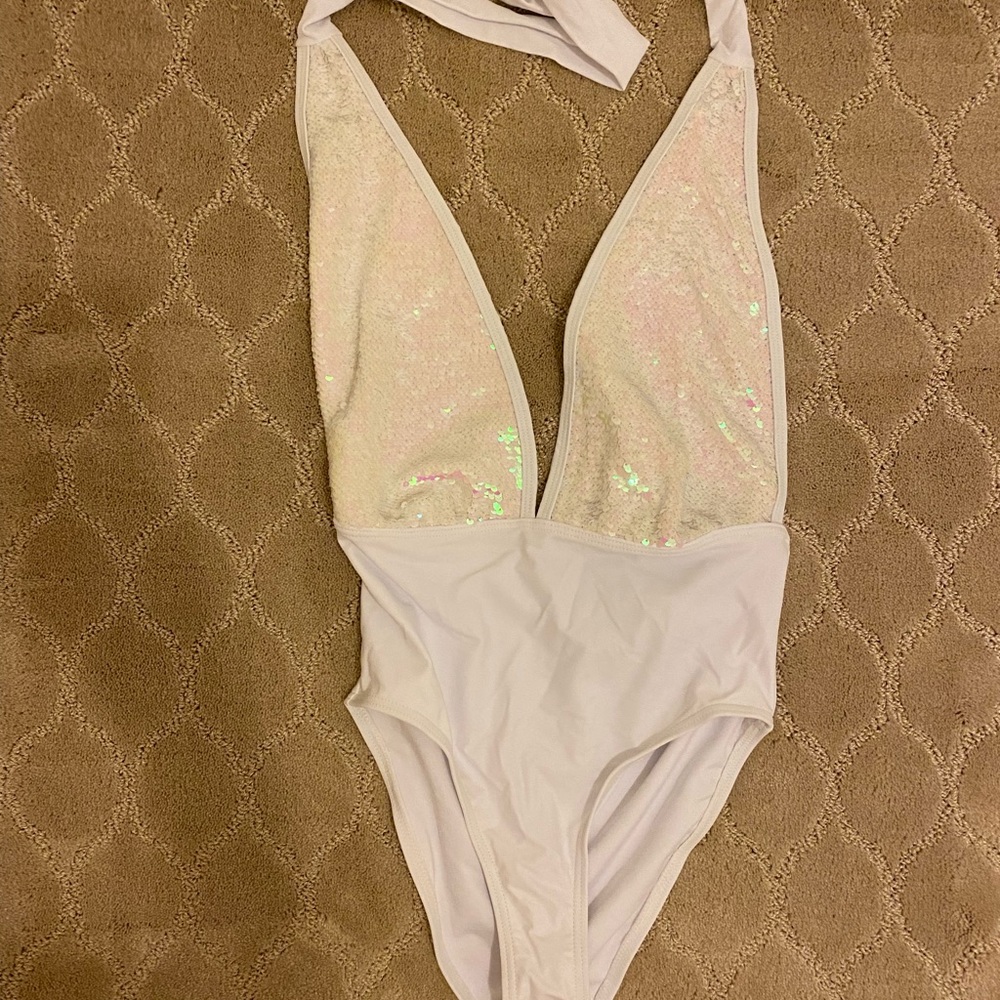 White sequin swim